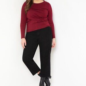 ELOQUII Long Sleeve Cross Over Top NWT